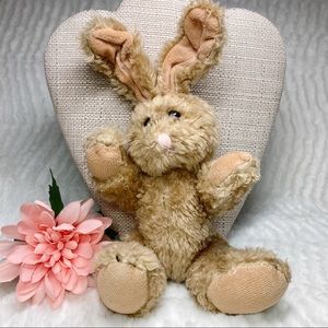 Vintage Stuffed Bunny Hinged Legs Plastic Eyes